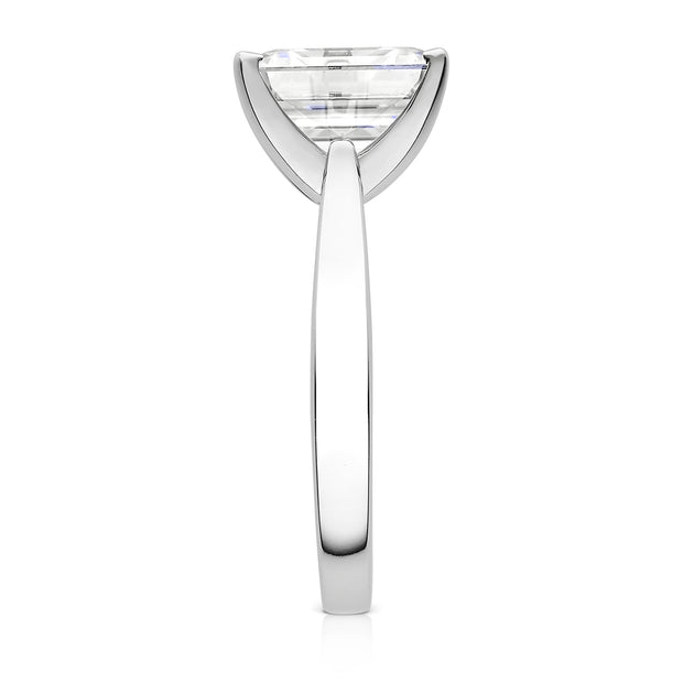 Charles & Colvard Moissanite Emerald Cut Solitaire Ring in White Gold-612946 - Jewelry by Johan