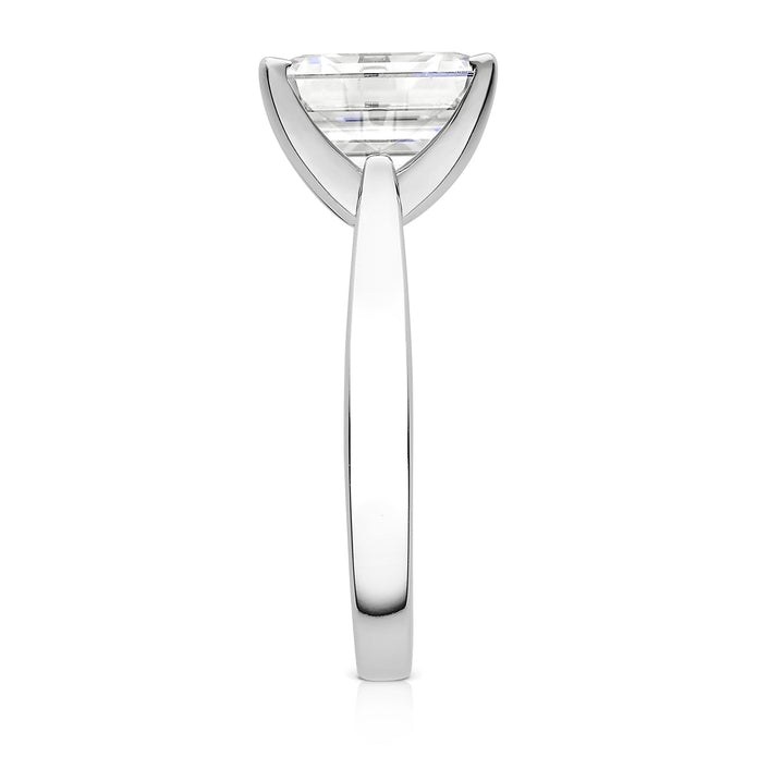 Charles & Colvard Moissanite Emerald Cut Solitaire Ring in White Gold-612946 - Jewelry by Johan