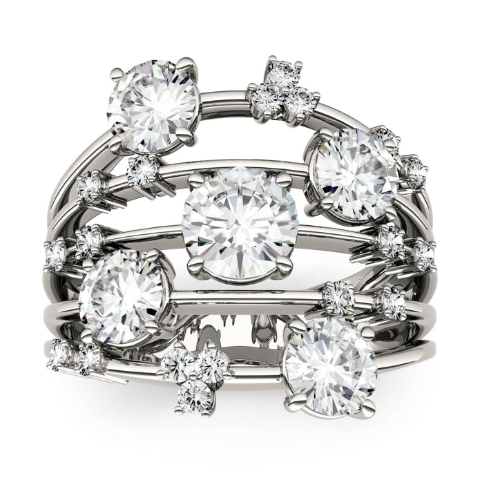Charles & Colvard Moissanite Galaxy Statement Ring in White Gold-612950 - Jewelry by Johan