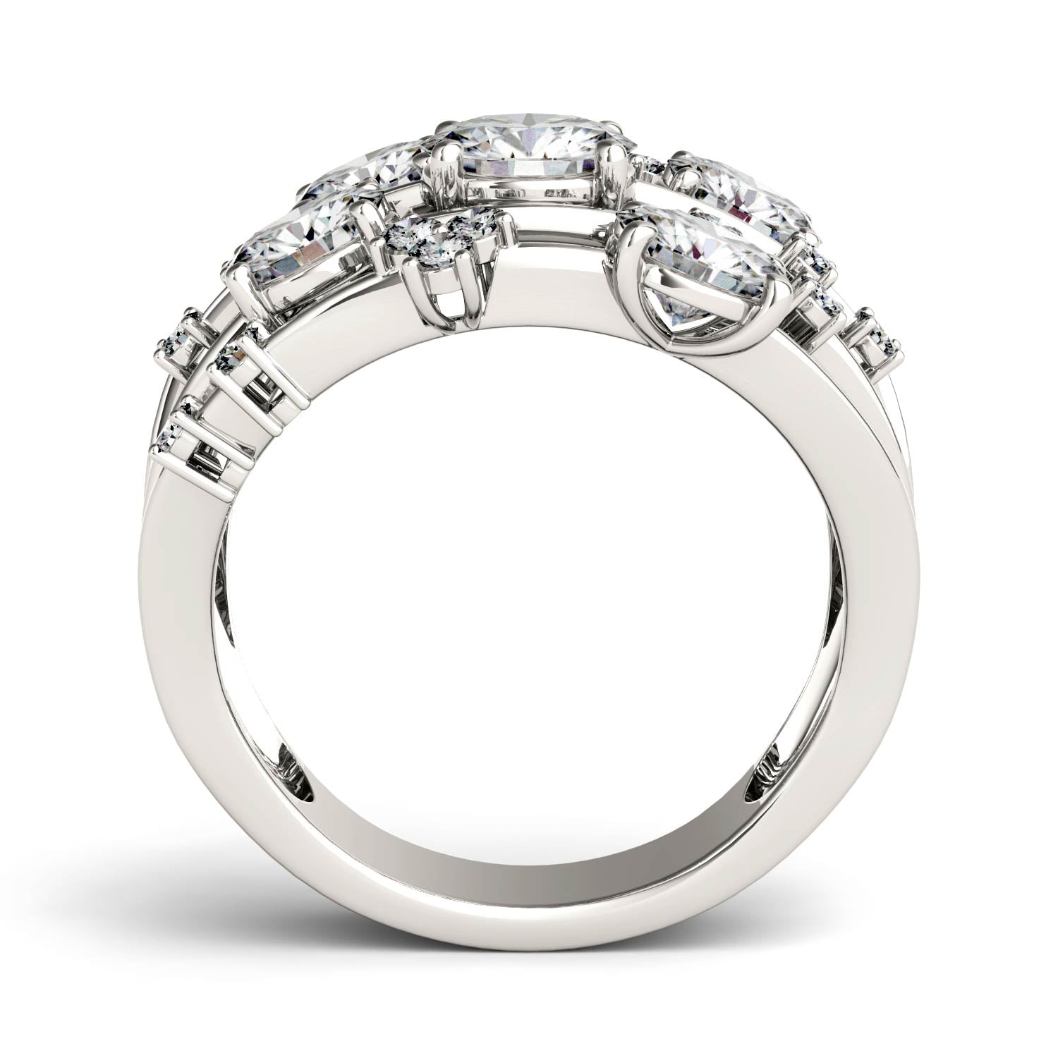 Charles & Colvard Moissanite Galaxy Statement Ring in White Gold-612950 - Jewelry by Johan