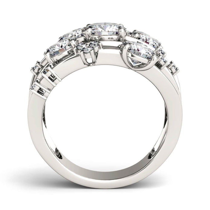 Charles & Colvard Moissanite Galaxy Statement Ring in White Gold-612950 - Jewelry by Johan
