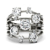 Charles & Colvard Moissanite Galaxy Statement Ring in White Gold-612950 - Jewelry by Johan