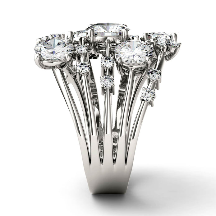 Charles & Colvard Moissanite Galaxy Statement Ring in White Gold-612950 - Jewelry by Johan