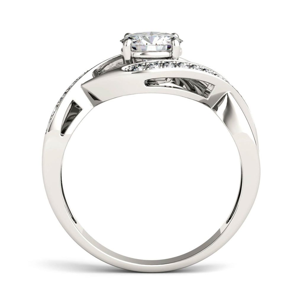 Charles & Colvard 6mm Moissanite Swirl Solitaire Ring in White Gold-612953 - Jewelry by Johan