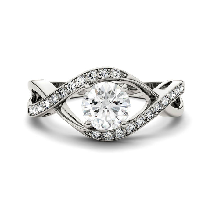 Charles & Colvard 6mm Moissanite Swirl Solitaire Ring in White Gold-612953 - Jewelry by Johan