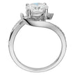Charles & Colvard Moissanite Bypass Solitaire Ring in White Gold-612954 - Jewelry by Johan