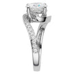 Charles & Colvard Moissanite Bypass Solitaire Ring in White Gold-612954 - Jewelry by Johan