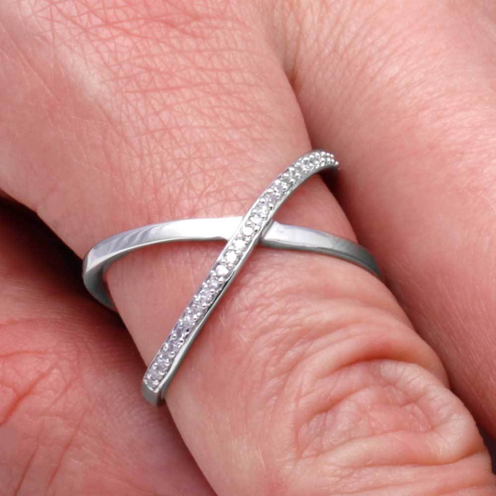 Buy Criss Cross Ring Sterling Silver Ring Trendy Ring X-shaped Pave Ring  Delicate Stackable Ring Online in India - Etsy