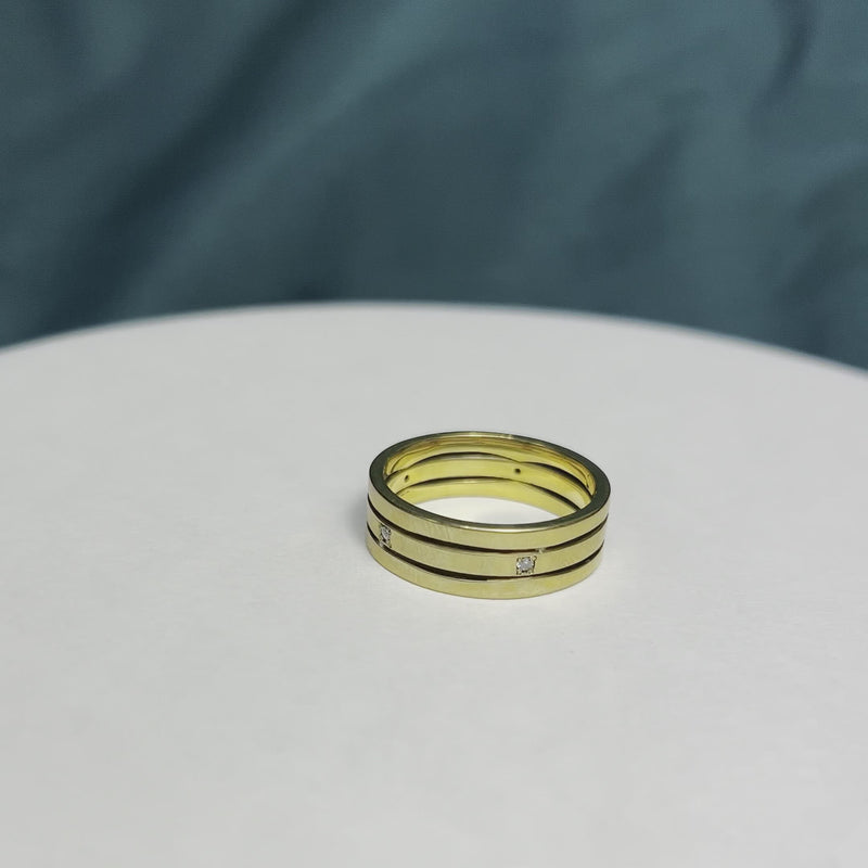 Diamond Wedding Band, Gold Stacked Ring