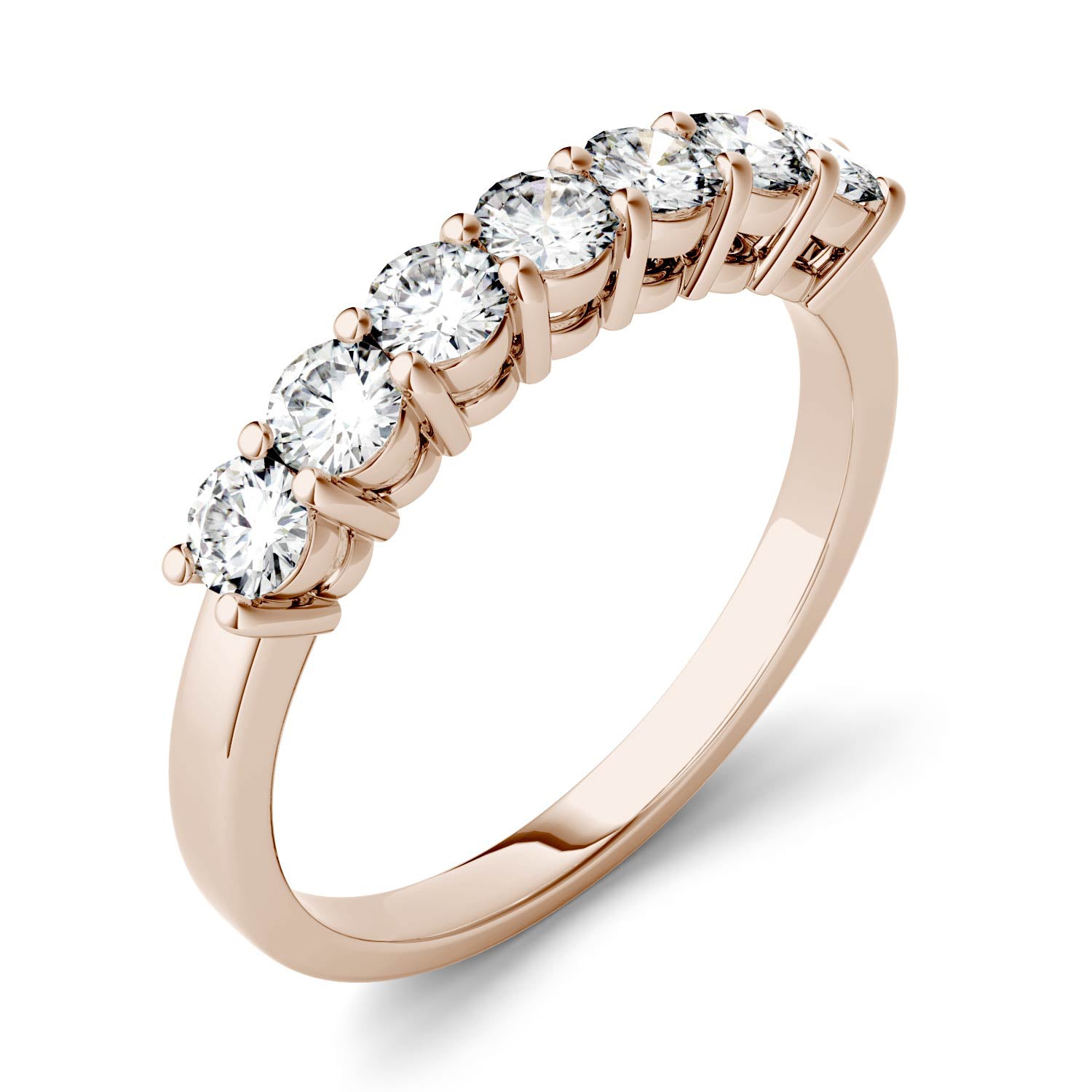 Charles & Colvard Moissanite Seven Stone Band in Rose Gold-618126 - Jewelry by Johan