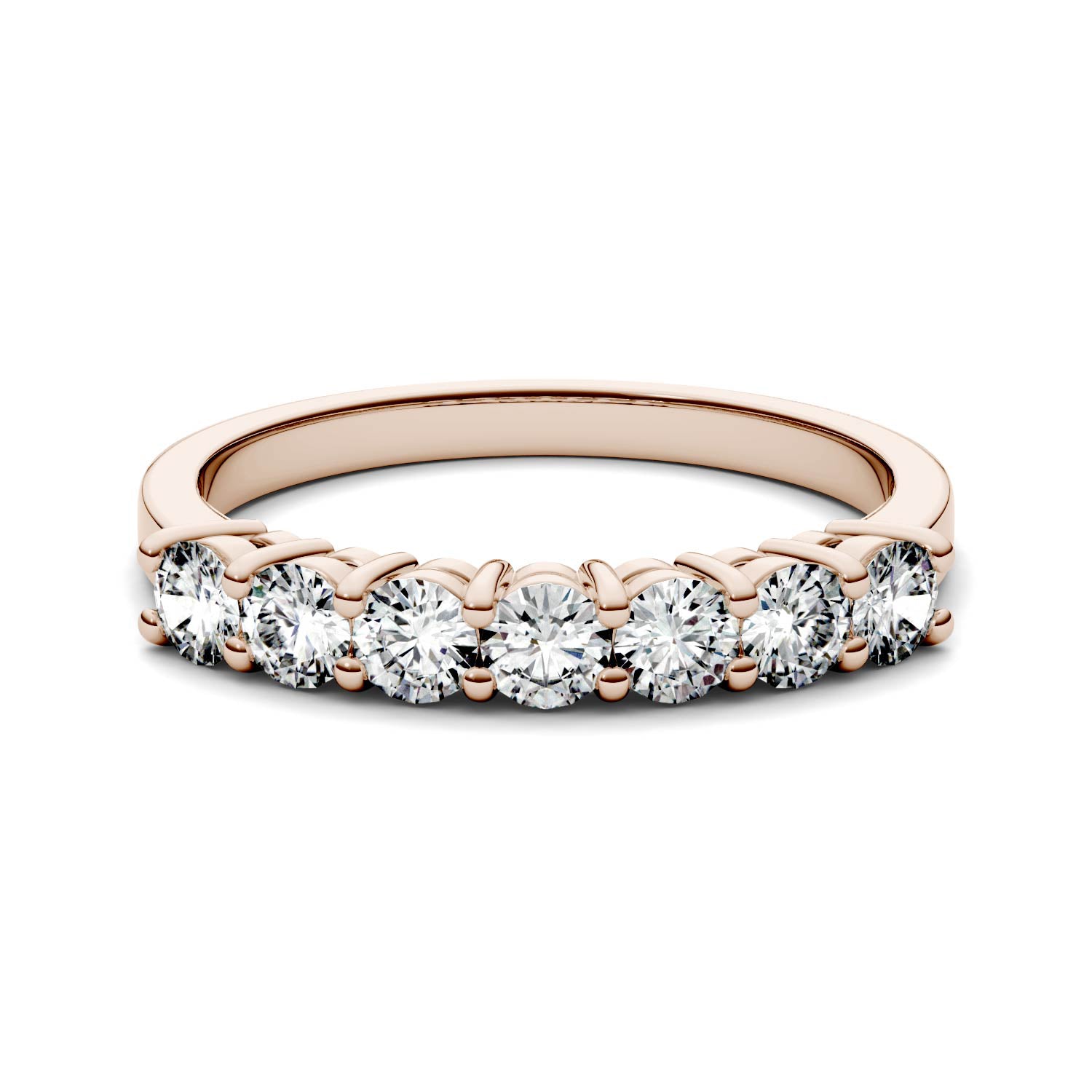 Charles & Colvard Moissanite Seven Stone Band in Rose Gold-618126 - Jewelry by Johan