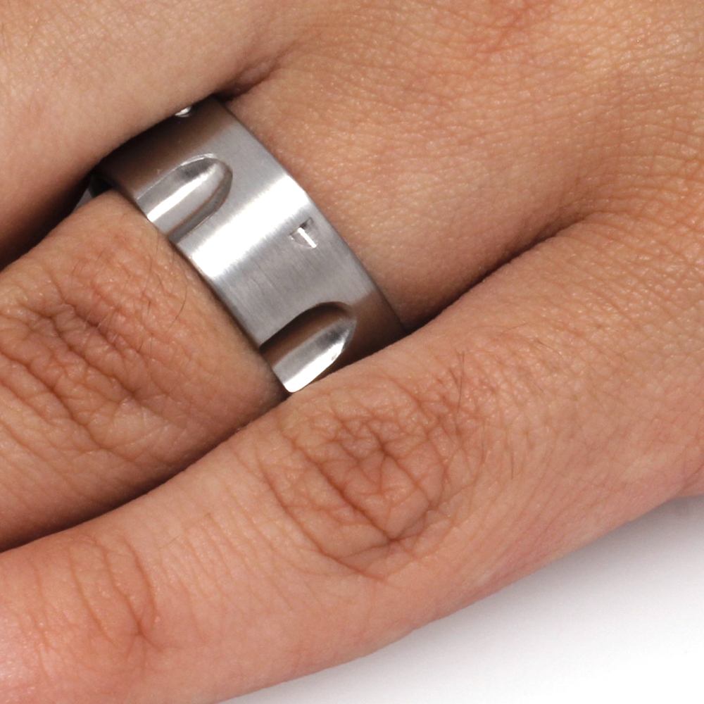 Revolver Chambers Ring in Brushed Finish Titanium | Jewelry by Johan ...