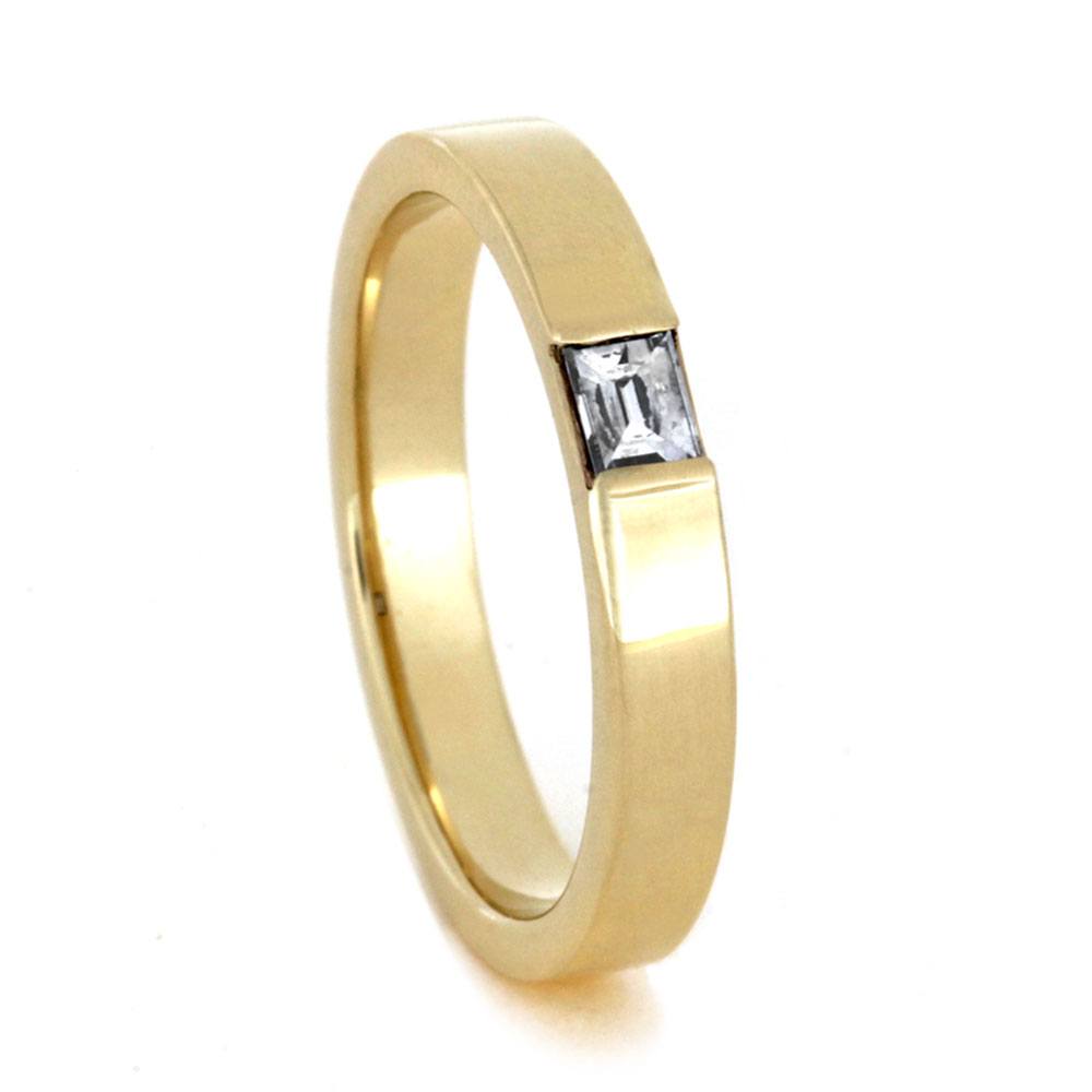 Baguette Diamond Engagement Ring in Yellow Gold-3403 - Jewelry by Johan