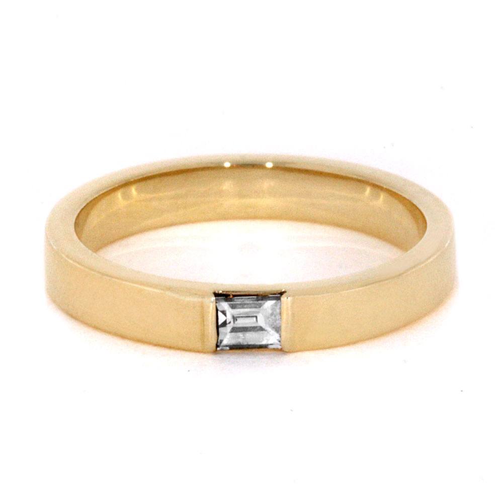 Baguette Diamond Engagement Ring in Yellow Gold-3403 - Jewelry by Johan