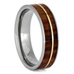 Tulipwood Ring With Rose Gold Pinstripe, Titanium Wedding Band-1180 - Jewelry by Johan