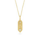 Solid Gold Initial Necklace With Diamond