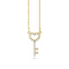 Tiny Yellow Gold Key Pendant Accented With Diamonds