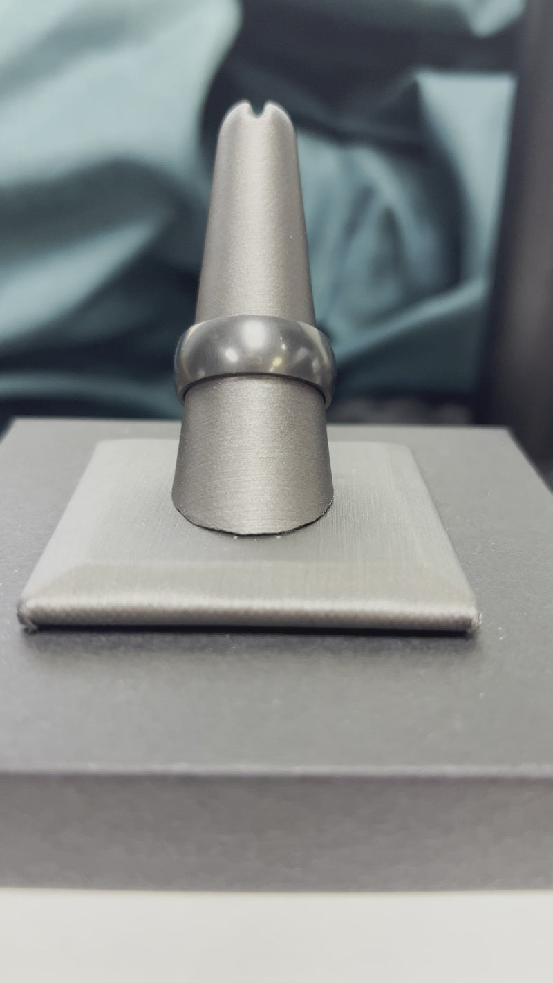 Elysium Ring with Rounded Profile, Black Ring with Polished or Matte Finish