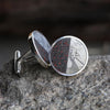Dinosaur Fossil & Meteorite Round Cuff Links, In Stock-SIG3046 - Jewelry by Johan