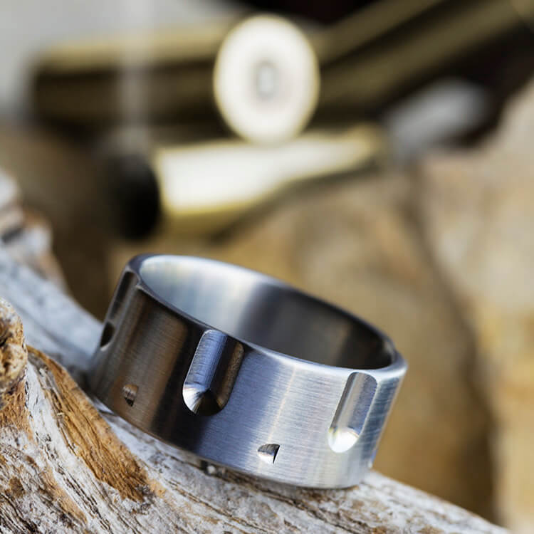 Revolver Ring, Titanium Band With Brushed Finish-3301 - Jewelry by Johan