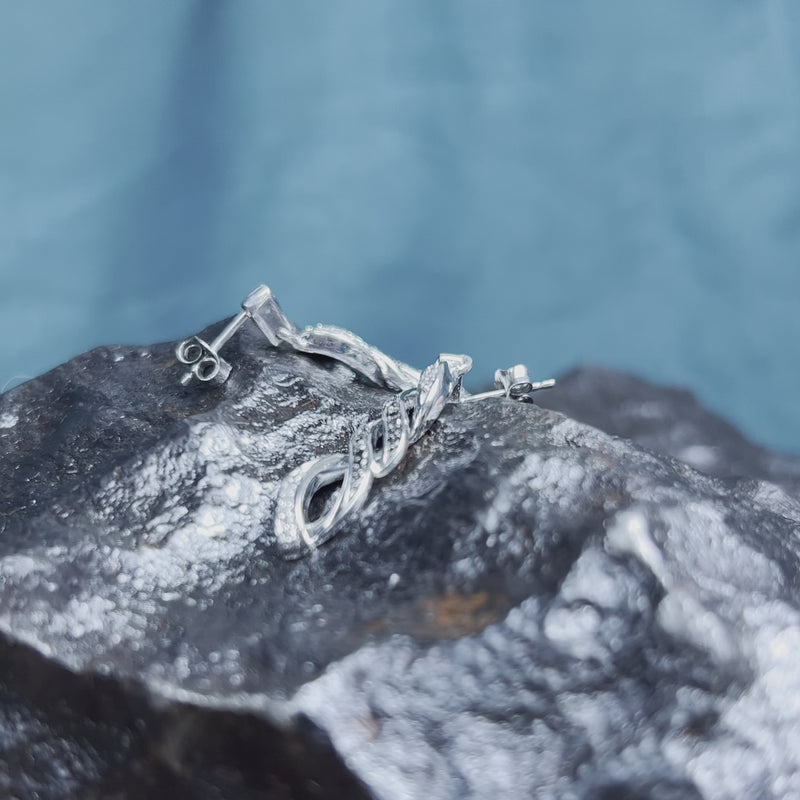 Black & White Diamond Dangle Earrings