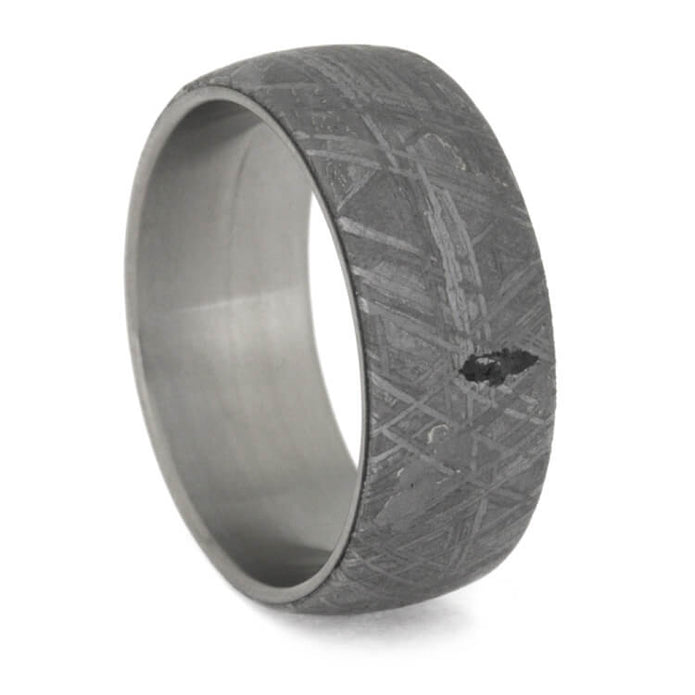 Masculine Meteorite Ring In Matte Titanium