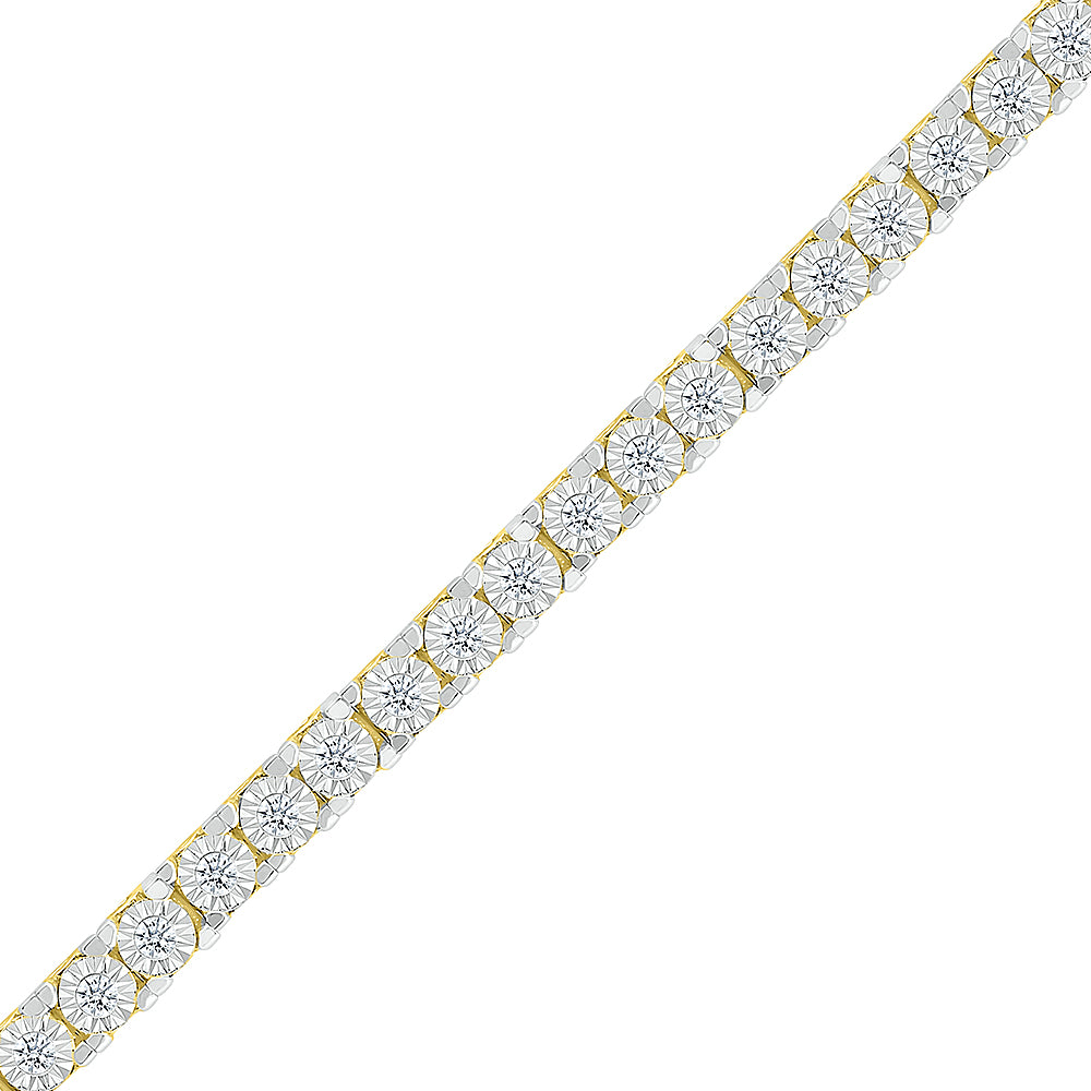 Simple Yellow Gold Diamond Tennis Bracelet