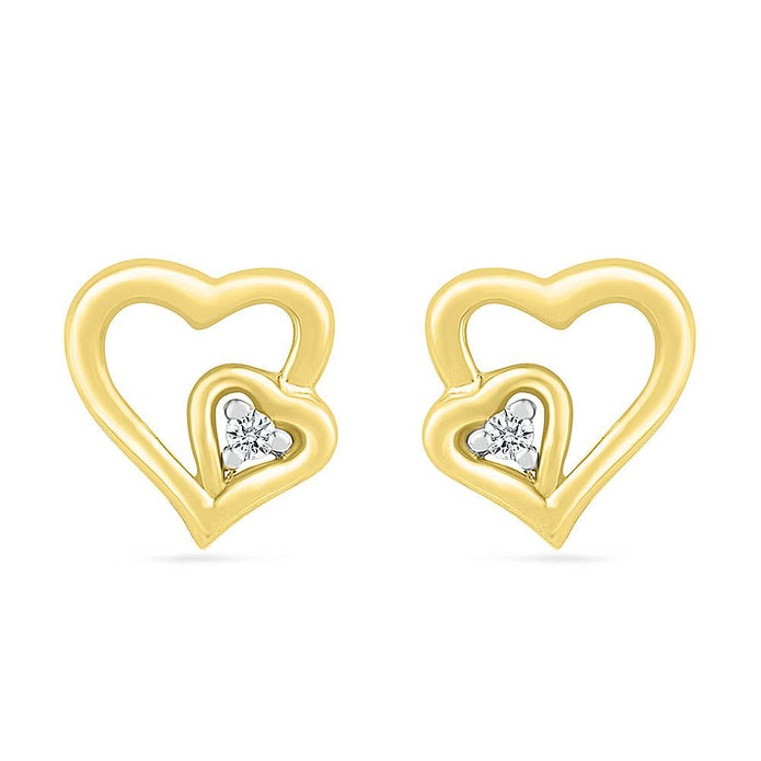 Yellow Gold Diamond Stud Earrings