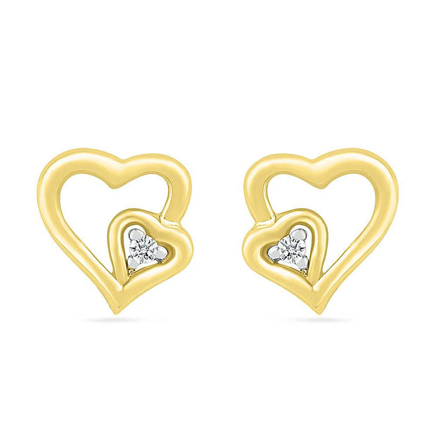 Yellow Gold Diamond Stud Earrings