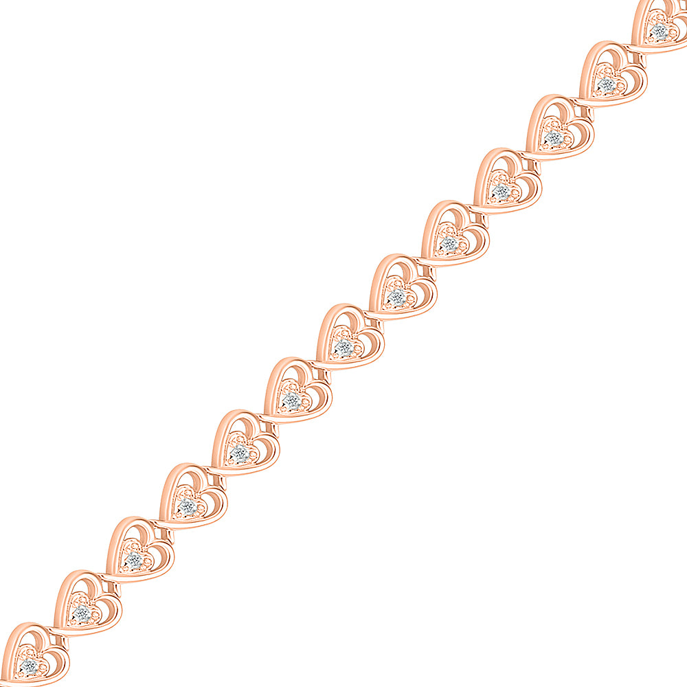 Rose Gold Diamond Heart Bracelet
