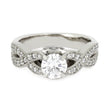 Moissanite Engagement Ring With Diamonds in Platinum-3671 - Jewelry by Johan