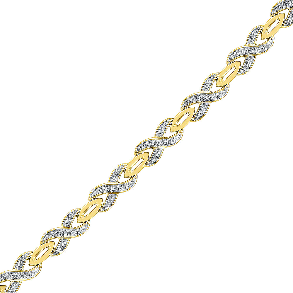 Yellow Gold Diamond Infinity Symbol Bracelet