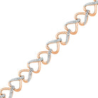 Rose Gold Diamond Bracelet With Heart Chain