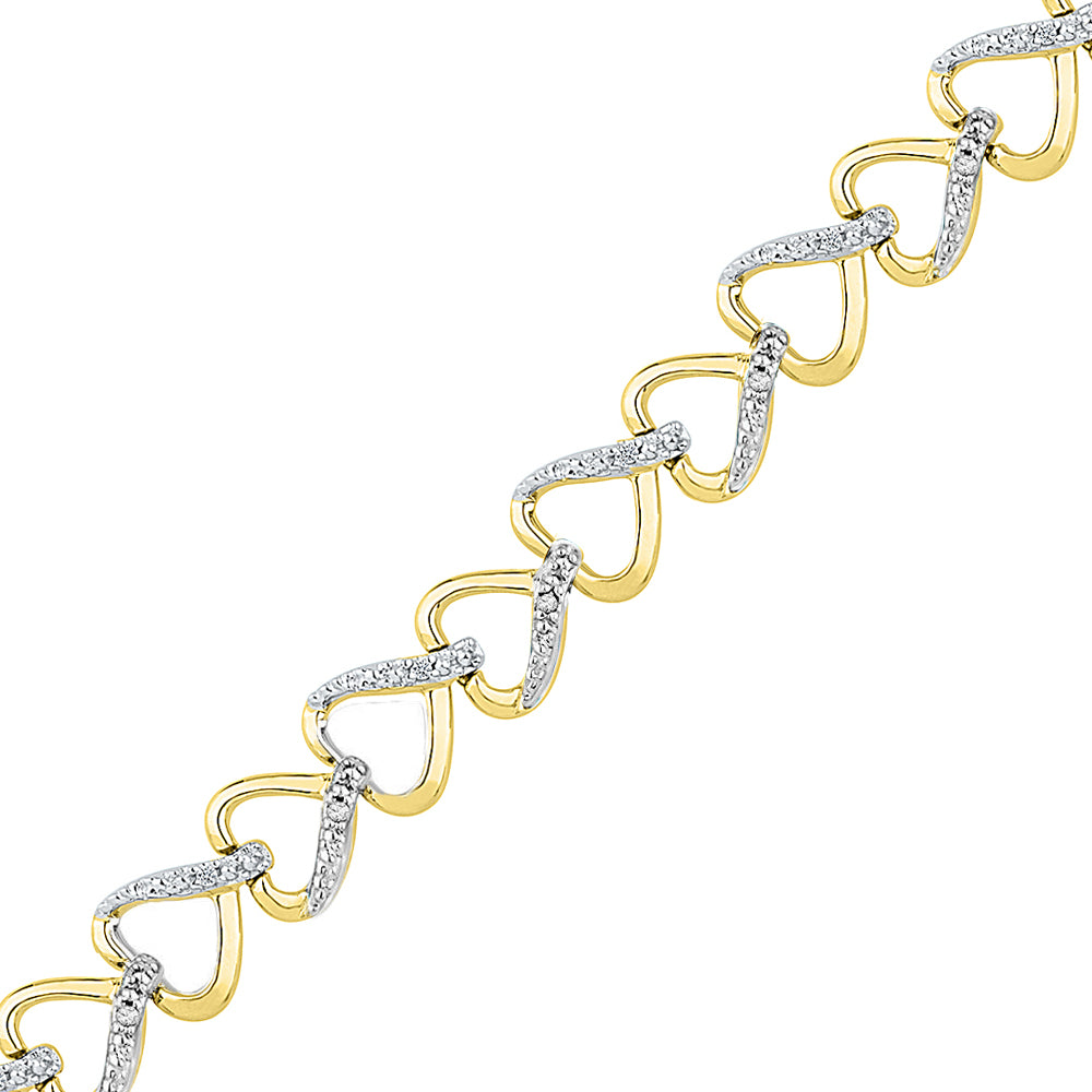 10k Gold Ruby Heart Charm Bracelet | eBay