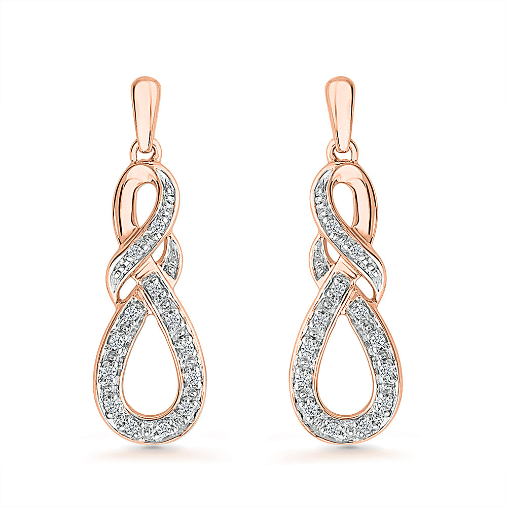 Diamond Infinity Knot Drop Earrings