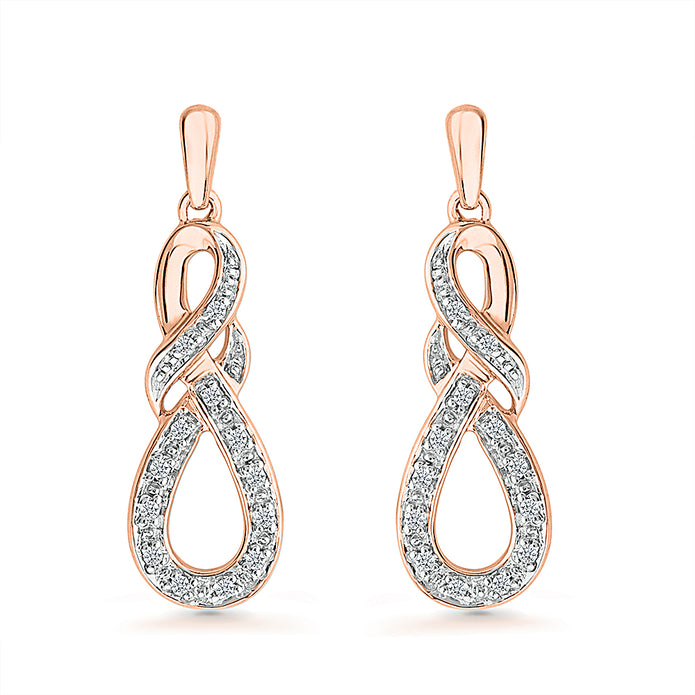 Diamond Infinity Knot Drop Earrings