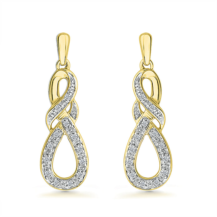 Diamond Infinity Knot Drop Earrings