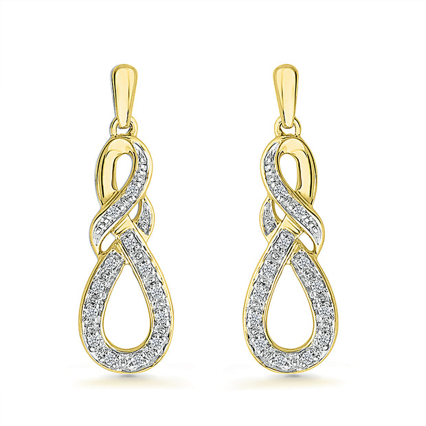 Diamond Infinity Knot Drop Earrings