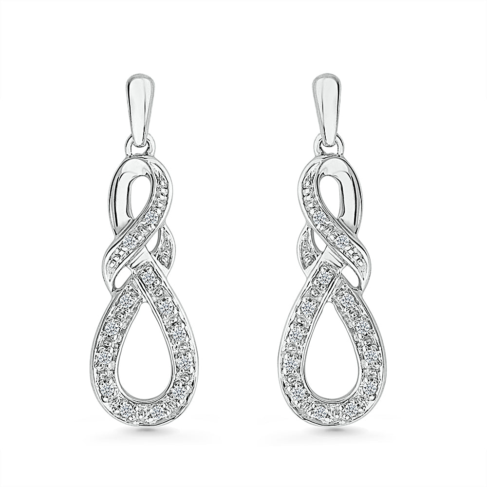 Diamond Infinity Knot Drop Earrings