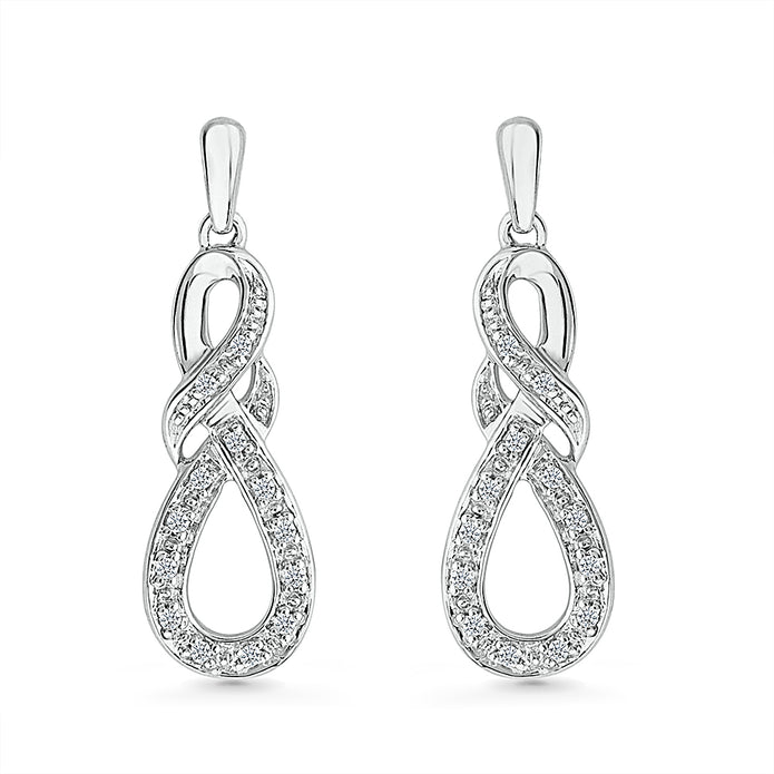 Diamond Infinity Knot Drop Earrings