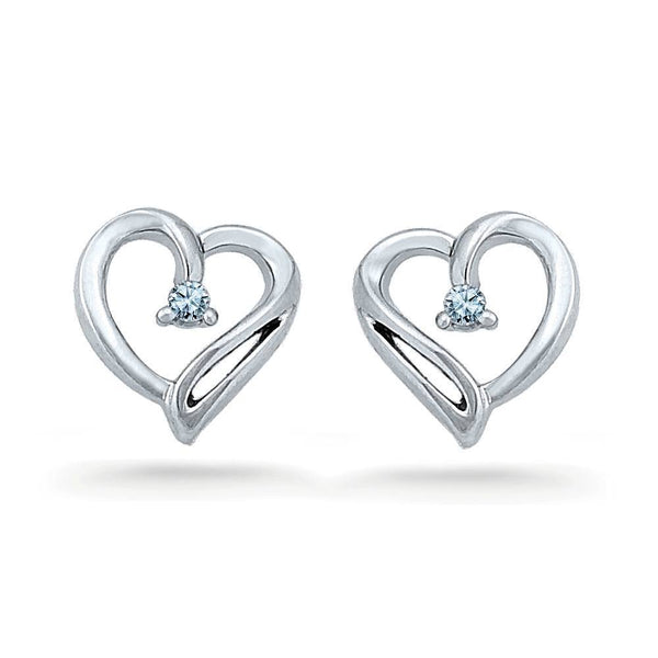 Tiny Diamond Heart Stud Earrings | Jewelry by Johan - Jewelry by