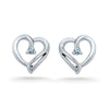 Tiny Diamond Heart Stud Earrings, Silver or Gold-SHEF025667AAW - Jewelry by Johan