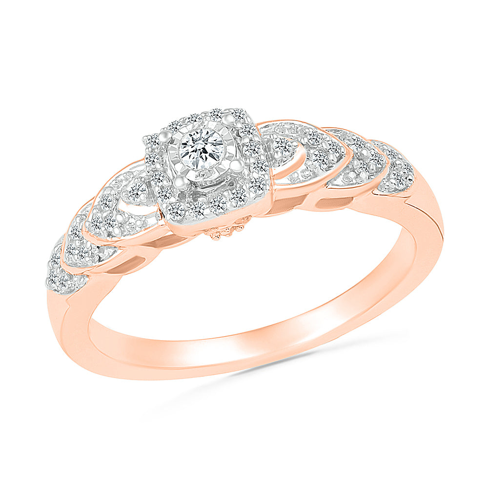 Vintage Style Rose Gold Engagement Ring