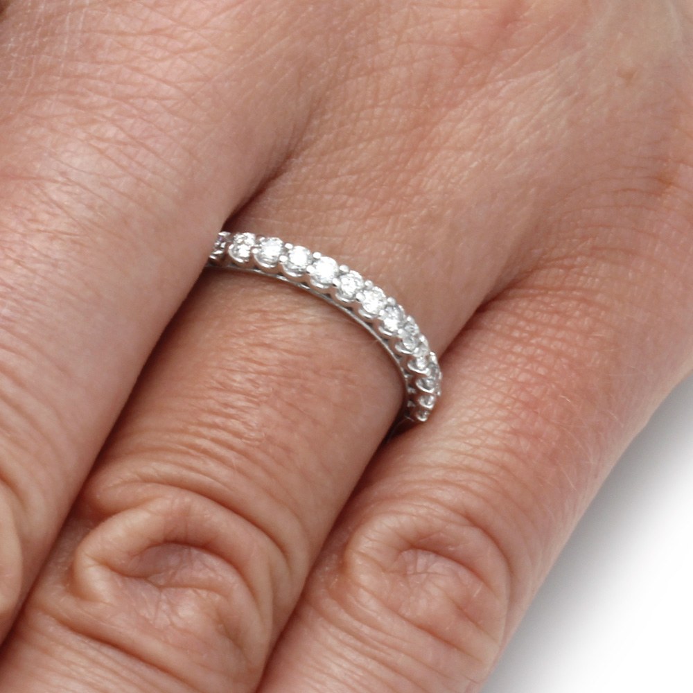 Ladies Diamond Wedding Band in Sterling Silver-SHRA030296-SS - Jewelry by Johan