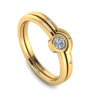 Diamond Bridal Set with Accents in 10k Yellow Gold-2975 - Jewelry by Johan