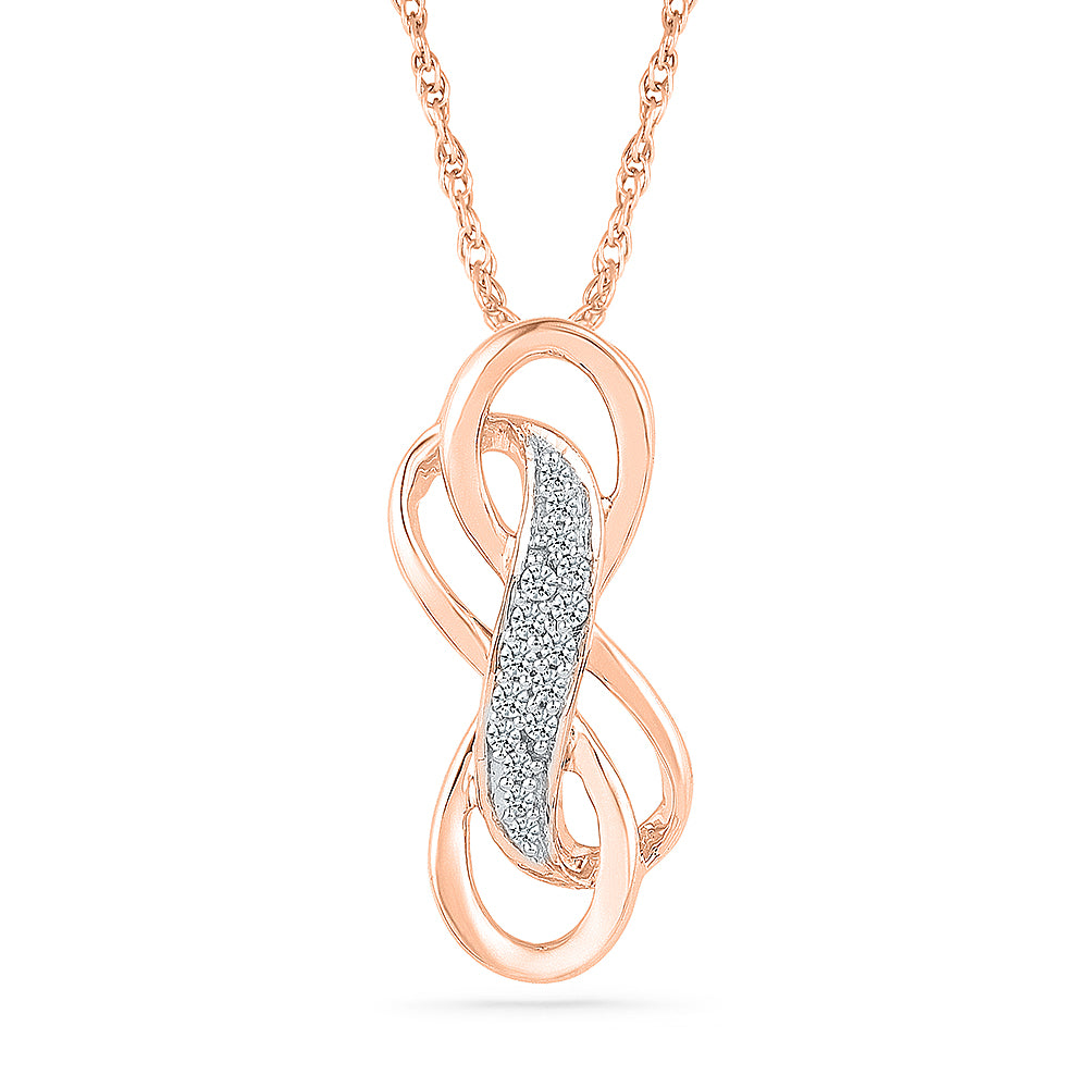 Rose Gold Diamond Double Infinity Necklace