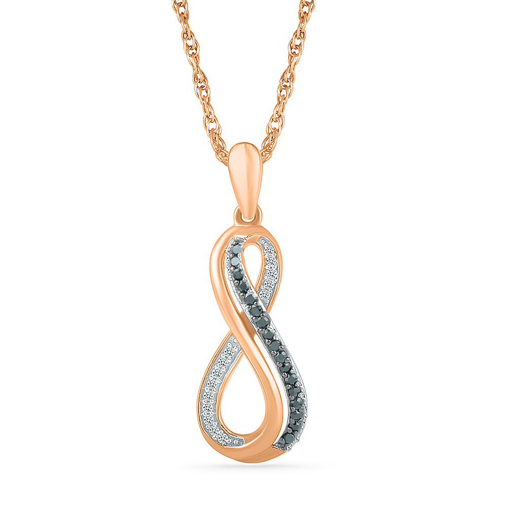 Rose Gold Black and White Diamond Necklace