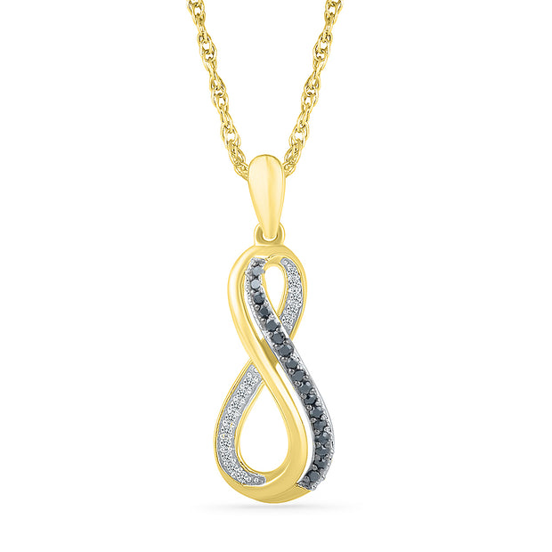 Yellow Gold Black Diamond Necklace