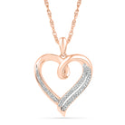 Rose Gold Diamond Heart Necklace 
