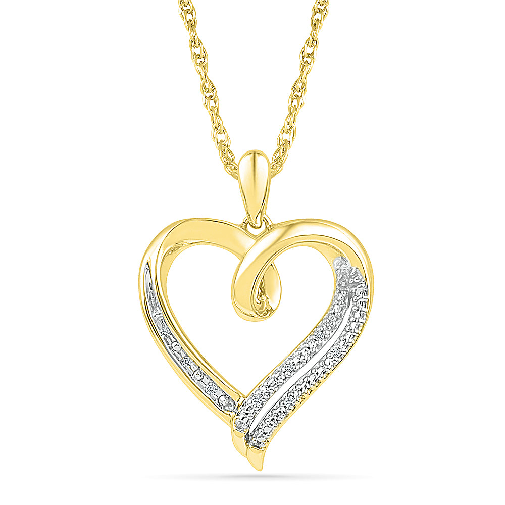 Yellow Gold DIamond Heart Necklace